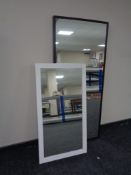 Two contemporary framed mirrors