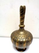 A 19th century Indo-Persian brass bulbous vase,