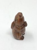 A carved Chinese hardwood netsuke - Rabbit