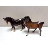 Two Beswick horse figures (as found)