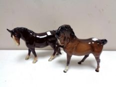 Two Beswick horse figures (as found)