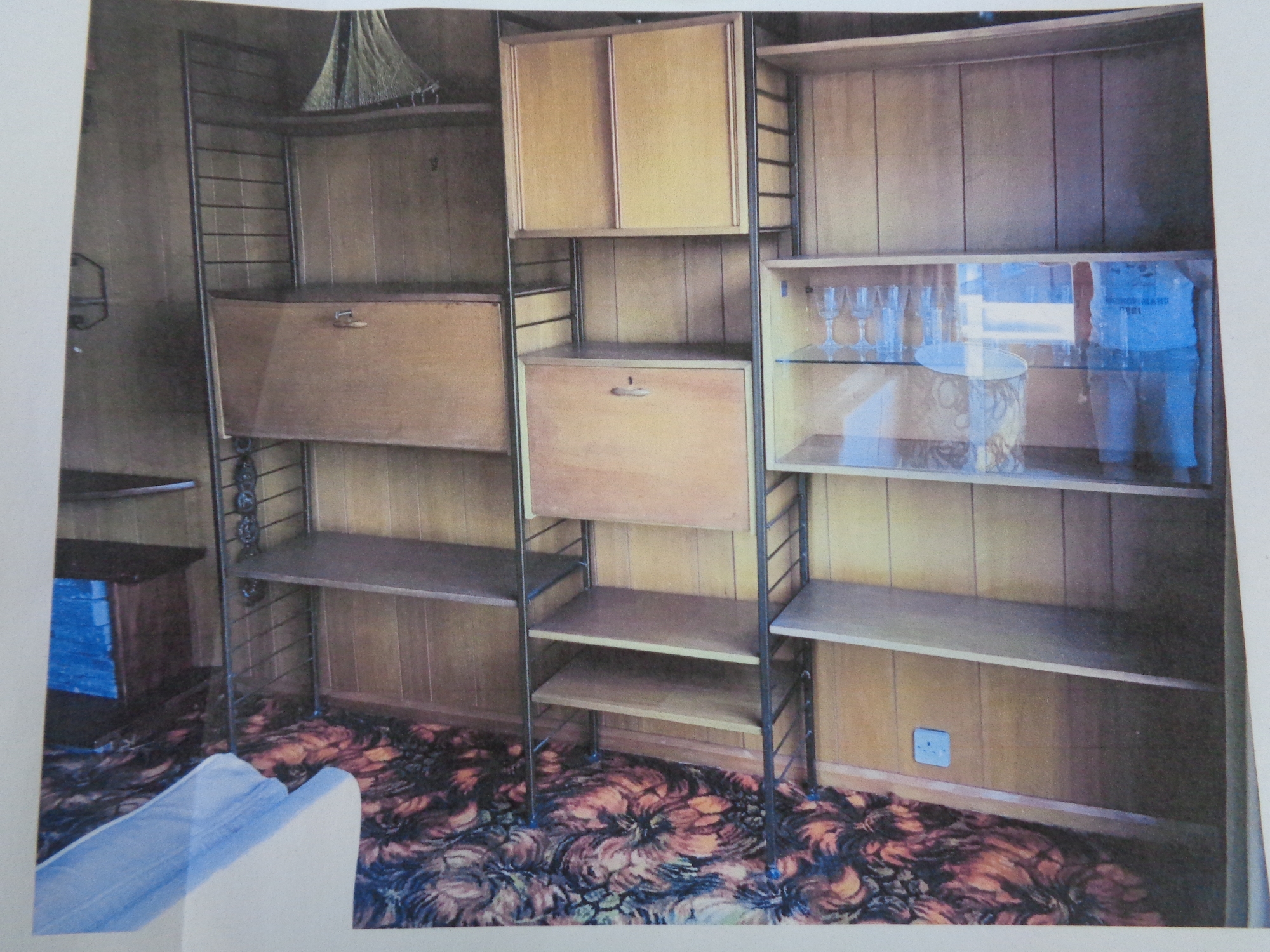 A mid 20th century Staples Ladderax three bay modular shelving unit together with matching four - Image 2 of 3