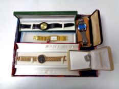 A collection of five boxed lady's and gent's wristwatches to include Pulsar,