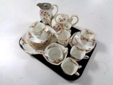 A tray of twenty four piece Royal China Tudor shape hand painted tea china