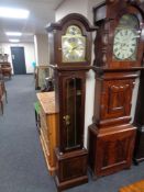 A contemporary longcase clock with brass dial,