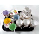 A tray of six Denbro bone china trios together with a further twenty-one piece bone china tea