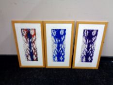 A Mitch Phillips tryptic abstract screen print (framed individually)