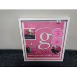 A Garth Brooks Ultimate Hits montage, signed, framed, 50 cm x 53 cm.