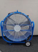 A Clarke Air commercial floor fan model CAM6000, input power 3504, 230v-50Hz.