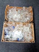 Two boxes of miscellaneous glass ware