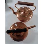 Two antique copper kettles
