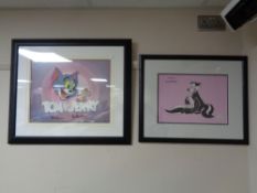 A framed limited edition Tom and Jerry cel, No.