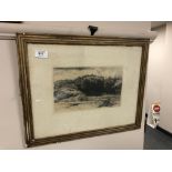 Carl Block : A 19th century etching depicting a beach,