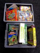 Tow boxes of 20th century games, puzzles,