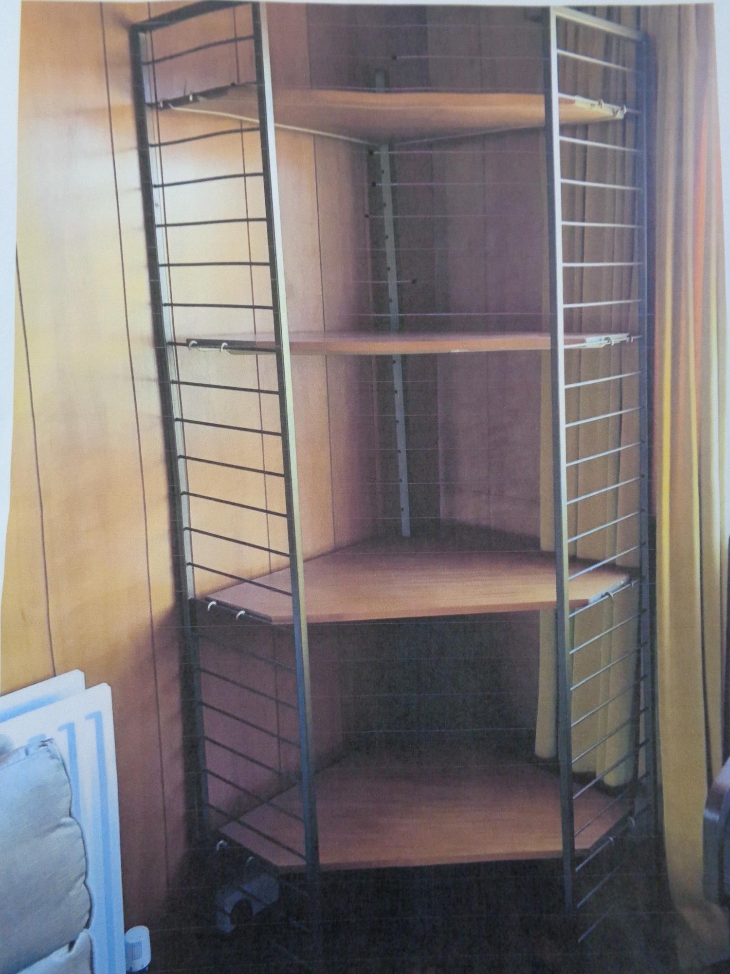 A mid 20th century Staples Ladderax three bay modular shelving unit together with matching four - Image 3 of 3