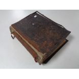 A 19th century leather bound John Brown family bible (as found)