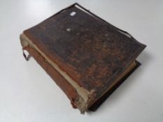 A 19th century leather bound John Brown family bible (as found)