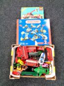 A box containing mid 20th century and later die cast vehicles to include a Matchbox Thunderbird II,