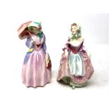 Two Royal Doulton figurines Miss Demure HN1402 and Suzette HN2026.