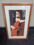 Carlo Roselli (Italian, born 1939) Cellist, lithographic print, signed in pencil, 32cm by 26cm.