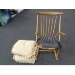 An Ercol elm and beech spindle back rocking chair