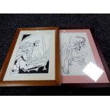 Two framed Marvel bleed art prints