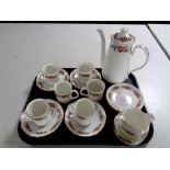 A tray containing a 15 piece Royal Stafford bone china coffee service