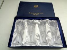 A boxed set of four Bohemia crystal wine glasses