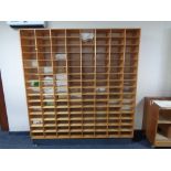A 20th century haberdashers multi compartment shelving unit