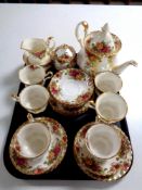 A tray containing 22 piece Royal Albert Old Country Roses bone china tea service