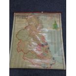 A 20th century pull down Scarborough's map of Northumberland and Durham,