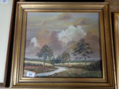 Irene Wood, Calm Before the Storm, NSW Australia, oil on board, signed, 52cm by 45cm.