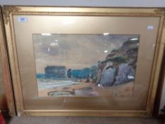 Albert Pollitt (British, 1856-1926), Marsden Rock, watercolour, 73cm by 55cm, signed.