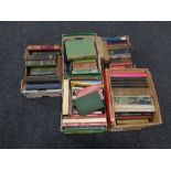 Four boxes containing 20th century books to include Punch, Wonders of Land and Sea,
