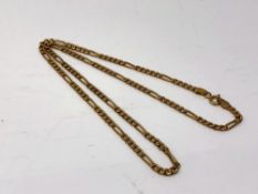 A 9ct gold figaro link necklace, length 40cm. CONDITION REPORT: 2.