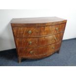 A Victorian mahogany bow fronted three drawer chest