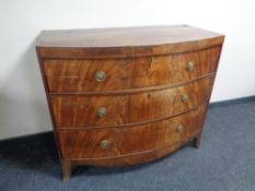 A Victorian mahogany bow fronted three drawer chest