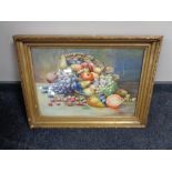 Jan Blechert (1884-1982), still life of fruit, watercolour, 60cm by 45cm, signed.