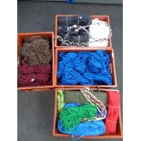 Four crates containing assorted haberdashery trim