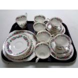 A tray containing a 20 piece Argyle Indian tree pattern bone china tea service