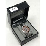 A gent's stainless steel Extreme quartz wristwatch, boxed.
