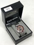 A gent's stainless steel Extreme quartz wristwatch, boxed.