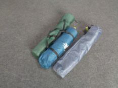 A Lichfield Apache 1500 tent in carry bag together with two further folding chairs in carry bags