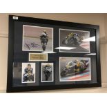 A sporting memorabilia montage : Valentino Rossi, signed photographic print,