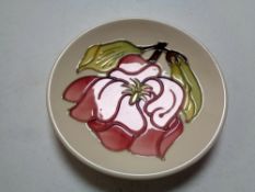 A Moorcroft Pink Magnolia pin dish, width 11.