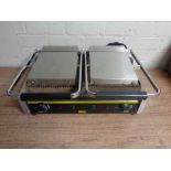 A Buffalo commercial stainless steel double panini press