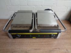 A Buffalo commercial stainless steel double panini press