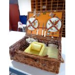 A wicker cased Braxton picnic set