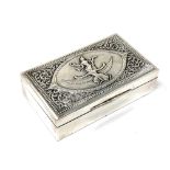 An oriental white metal trinket box stamped Sterling 925