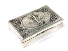 An oriental white metal trinket box stamped Sterling 925